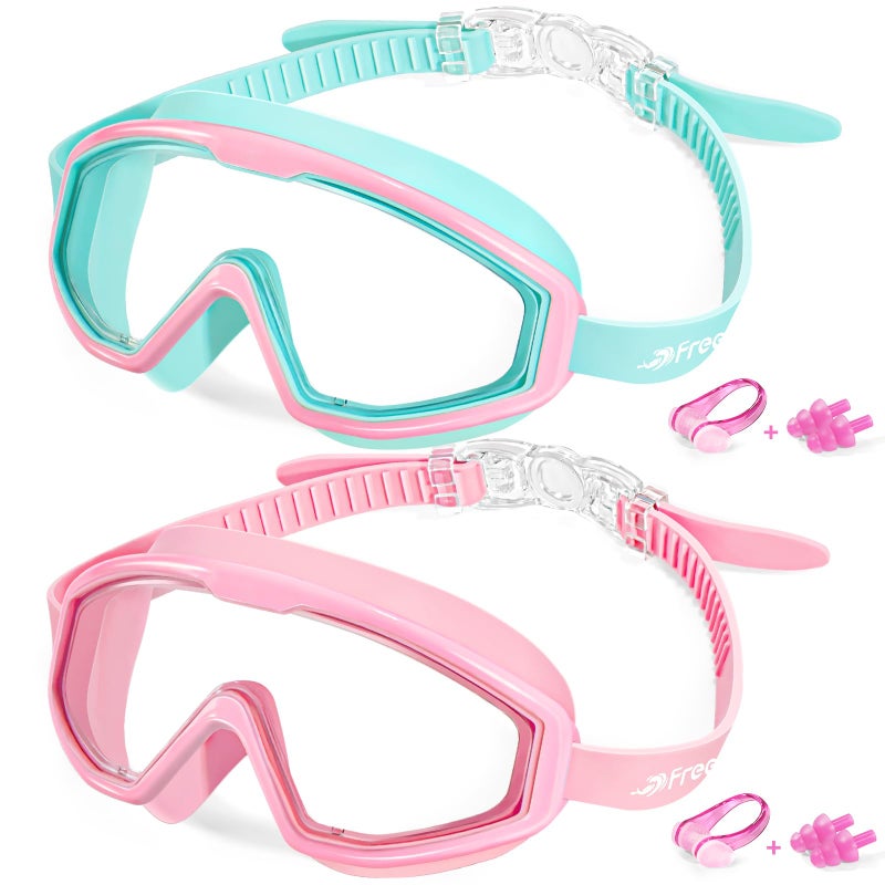 Freela Swim Goggles Swimming Goggles for Kids 6-14 4-7 8-12 3-6 2-4 3-5 3-10 4-8 Age 3 4 5 Year Old Toddler Water Clear Beach Pool Goggles Boys Girls Youth Childrens Child Anti Fog - Image 1
